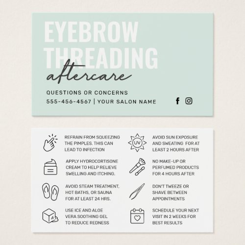 Modern Mint Simple Eyebrow Threading Aftercare 