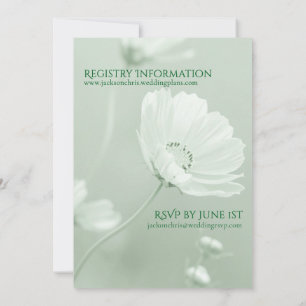 Modern Mint Soft Floral Script Typography Wedding  Invitation