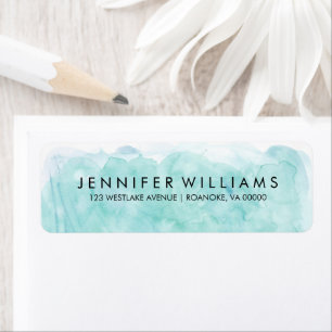 Modern Mint Watercolor Label