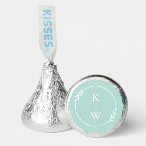 Modern Mint Wedding Monogram Hershey Kisses Hersheys Kisses