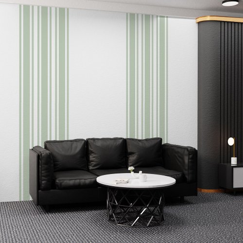 Modern Mint  White Stripes Peel and Stick Wallpaper
