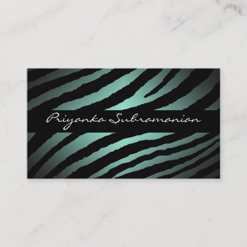 Modern Mint Zebra Professional Business Cards