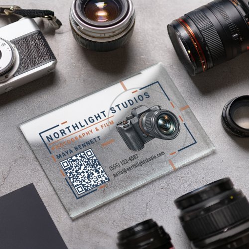 Modern Mirrorless Camera Photography Studio Clear Business Cards