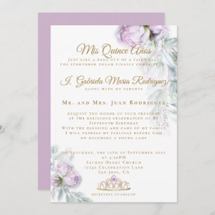 Modern Mis Quince Años Quinceañera Invitation