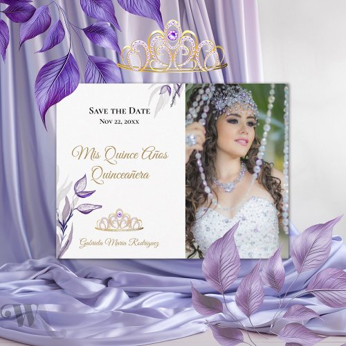 Modern Mis Quince Aos Quinceaera Save the Date  Postcard