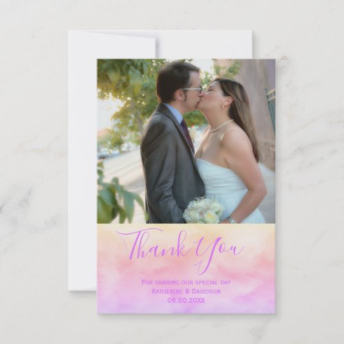 Modern Mist Minimalist Wedding Thank You Card