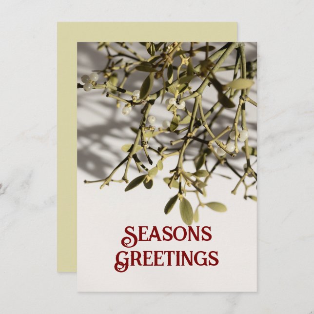 Modern Mistletoe Christmas Holiday Card (Front/Back)