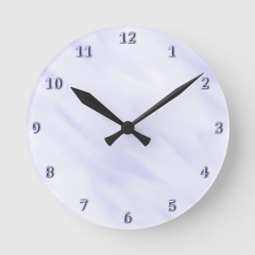 Modern Misty Lavender Pastel Purple Bath Set Round Clock