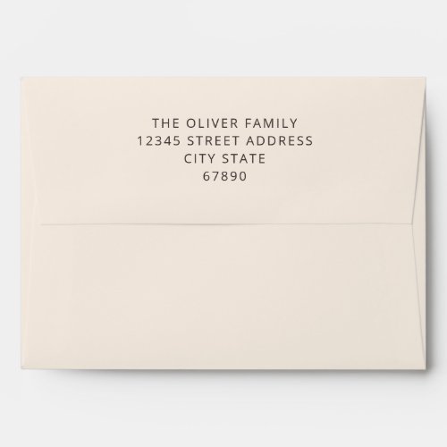 Modern Mitzvah Cream Brown Matching Return Address
