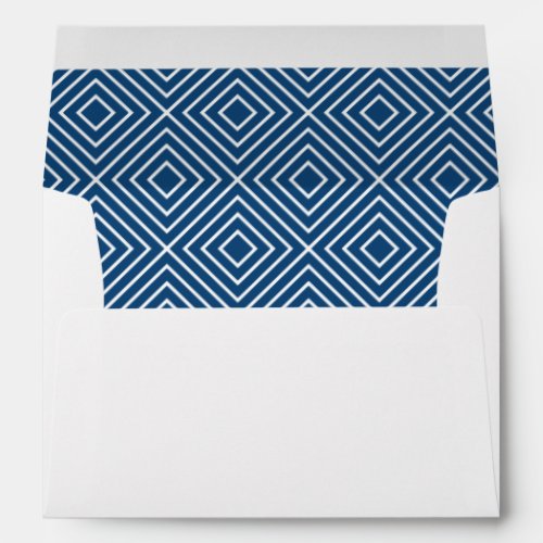 Modern Mitzvah Printed Return Address Blue Pattern Envelope