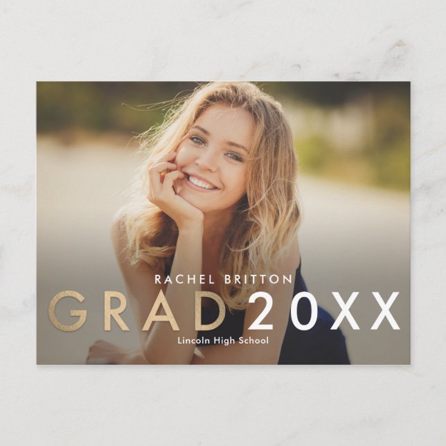 Modern Mix Graduation Announcement Postcard (Front)