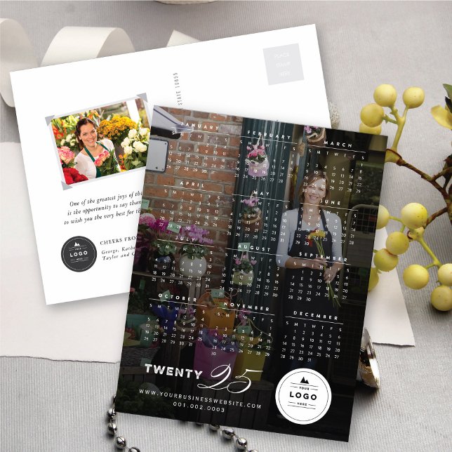 Modern Mix Typography 2025 Calendar Photo New Year Holiday Postcard (Modern Mix Typography 2025 Calendar Photo New Year Holiday Postcard @ fat_fa_tin)