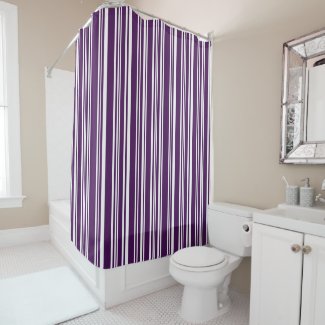 Modern Mixed Purple and White Stripes Shower Curtain