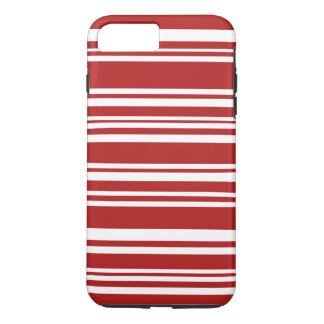 Modern Mixed Red and White Stripes iPhone 8 Plus/7 Plus Case