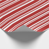 Modern Mixed Red and White Stripes Wrapping Paper (Corner)