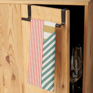 Modern Mixed Stripes Christmas Holiday Kitchen Towel