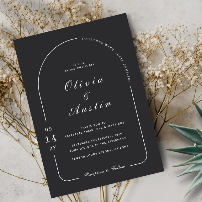 Modern Mnimalist Arch Photo Elegant Unique Wedding Invitation (Creator Uploaded)