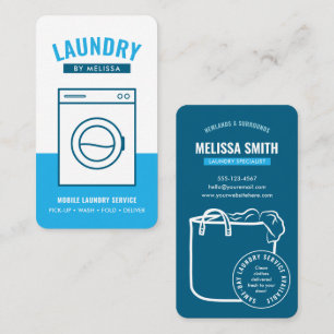 Modern Mobile Laundry Service Wash & Dry Service Business Card
