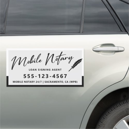 Modern Mobile Notary Loan Signing Agent  Car Magnet