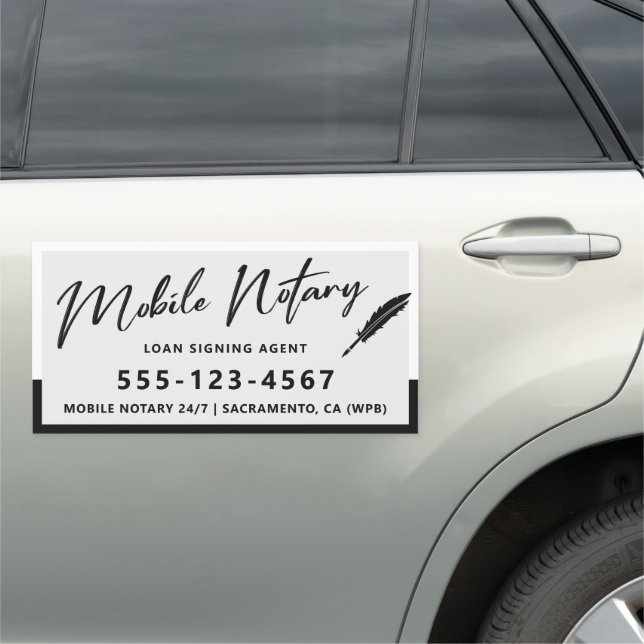 Modern Mobile Notary Loan Signing Agent  Car Magnet (In Situ)