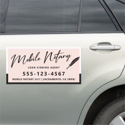 Modern Mobile Notary Loan Signing Agent Car Magnet