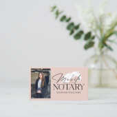Modern Mobile Notary Photo QR Code  Business Card (Standing Front)
