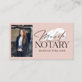 Modern Mobile Notary Photo QR Code  Business Card (Front)