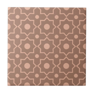 Modern Mocha Mousse Dusty Pink Geometric Shape Ceramic Tile