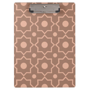 Modern Mocha Mousse Dusty Pink Geometric Shape Clipboard