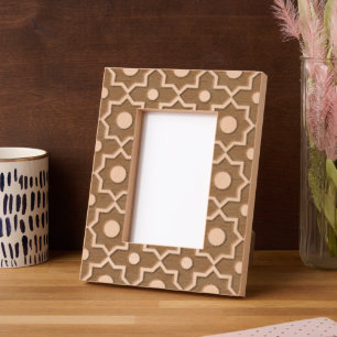 Modern Mocha Mousse Dusty Pink Geometric Shape Engraved Frames