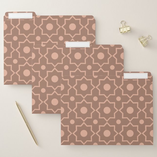 Modern Mocha Mousse Dusty Pink Geometric Shape  File Folder (Set)