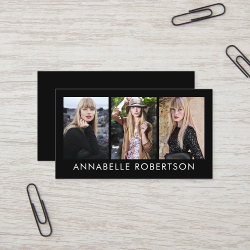 Modern Model and Actor 3 Photos Pro Business Card