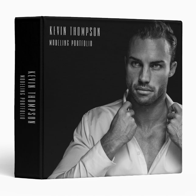 Modern Modeling Acting Portfolio Custom Full Photo 3 Ring Binder (Front/Spine)