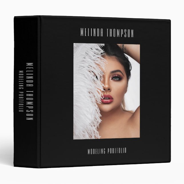 Modern Modeling Acting Portfolio Custom Photo 3 Ring Binder (Front/Spine)