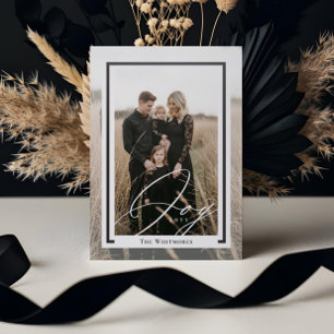 Modern Modern Simple Elegant Photo Frame Christmas Letterpress Photo Cards