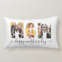 Modern MOM 3 Photo Collage Happy Mother's Day Lumbar Pillow Modern MOM 3 Photo Collage Happy Mother's Day Lumbar Pillow