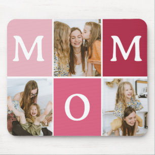 Modern 'MOM' 3 Photo Gift Mouse Pad