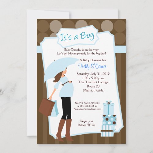 Modern Mom Baby Shower Invitation - Baby Boy!