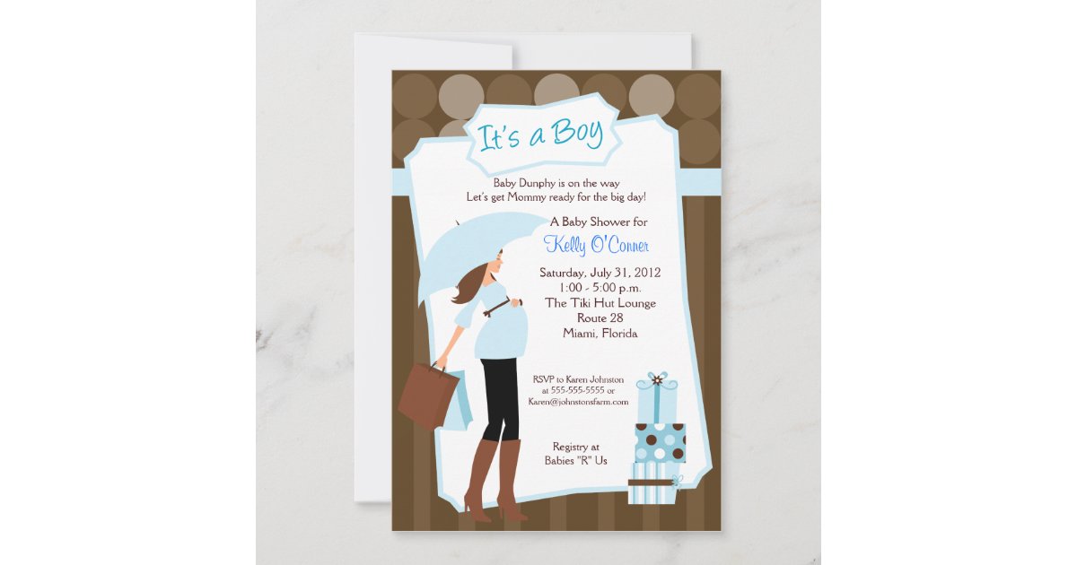 Modern Mom Baby Shower Invitation - Baby Boy! | Zazzle