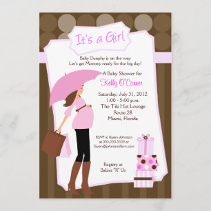 Modern Mom Baby Shower Invitation - Baby Girl!