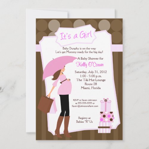 Modern Mom Baby Shower Invitation _ Baby Girl