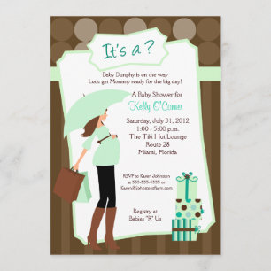 Modern Mom Baby Shower Invitation - Boy or Girl
