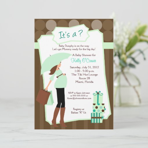 Modern Mom Baby Shower Invitation - Boy or Girl | Zazzle