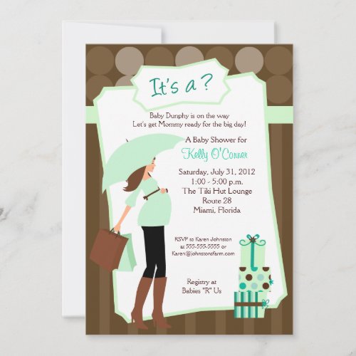 Modern Mom Baby Shower Invitation _ Boy or Girl