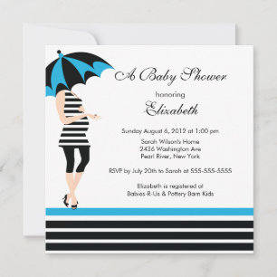 Modern Mom Boy Baby Shower Invitations