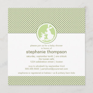 Modern Mom Bunny & Baby Baby Shower Invitation