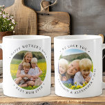 Modern MOM Customized 2 Photo Cute Mother's Day Coffee Mug<br><div class="desc">Celebrate Mother's Day in style with our Personalized Mother's Day Mug. This modern yet cute mug is the ideal way to show your mom just how much she means to you. Featuring two round photo templates, it's perfect for adding cherished pictures from the kids, making it a heartfelt keepsake she'll...</div>