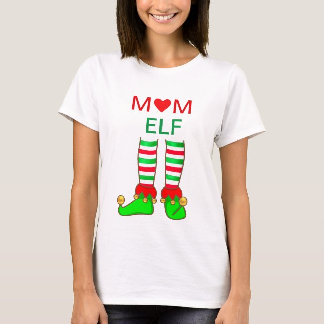 Modern Mom Elf Christmas T-Shirt (Front)