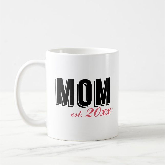 Modern Mom Established in Year Coffee Mug (Left)