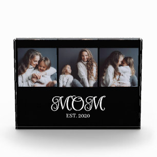 Modern Mom Established Script Black 3 Photo Acrylic Award